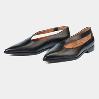 Gold Black Leather Heels - EOS FOOTWEAR | Shouz