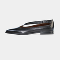 Gold Black Leather Flats