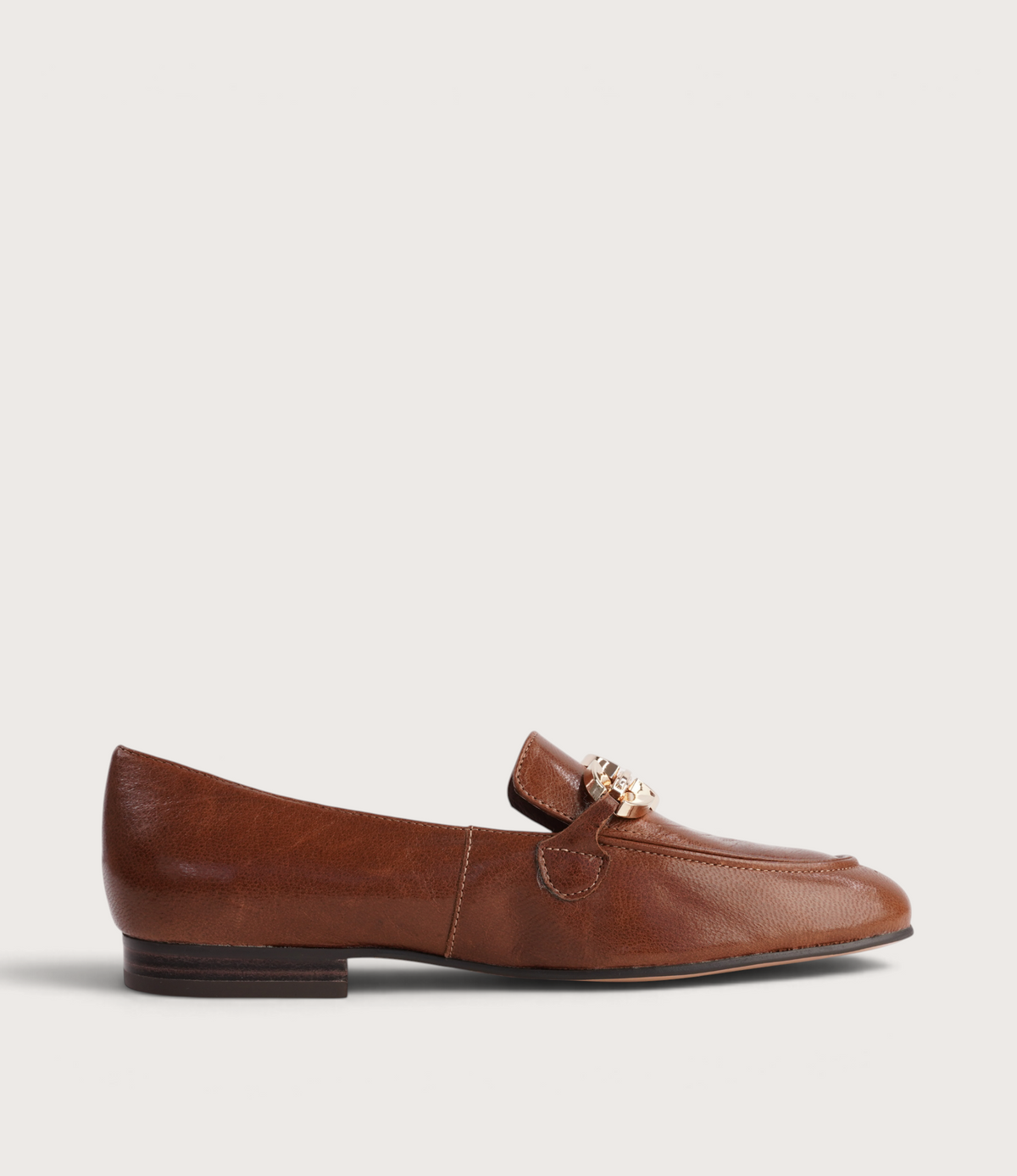 Ilysa Cognac Polish Leather Loafers - DJANGO AND JULIETTE | Shouz