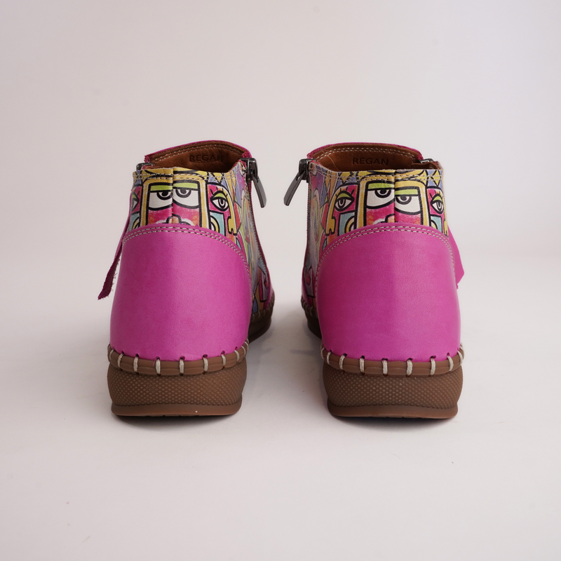 Regan Bead Picasso Leather Ankle Boots