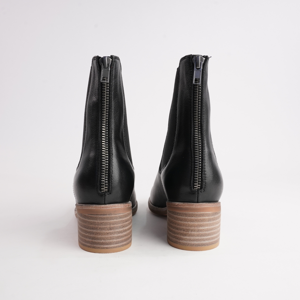 Panord Black/ Natural Heel Leather Ankle Boots