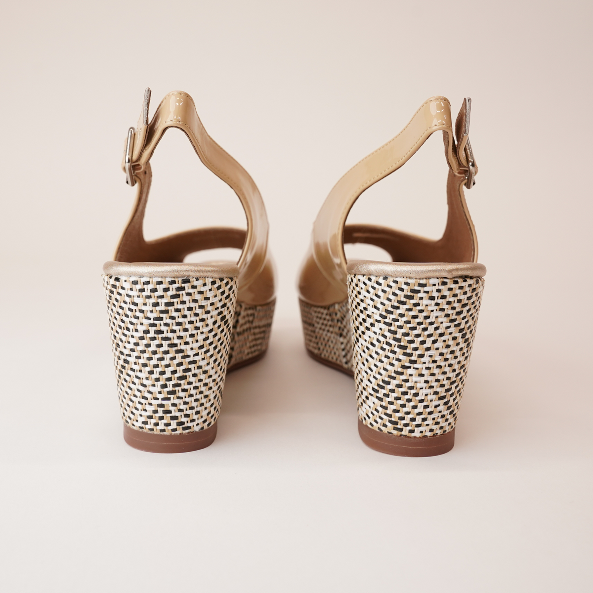 Sabyne Nude Patent Wedges - BRESLEY | Shouz