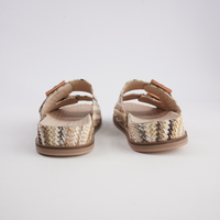Ixey Natural Multi Raffia Slides