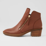 Lettice New Cognac Leather Ankle Boots - DJANGO AND JULIETTE | Shouz