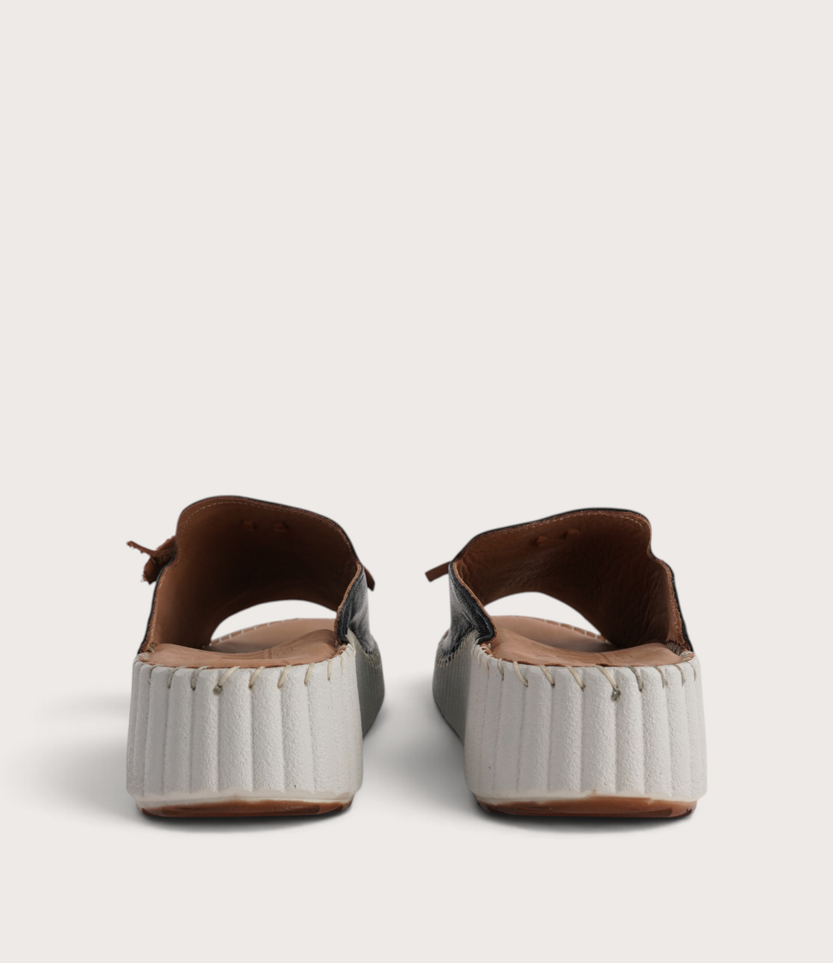 Sonny Black Leather Slides