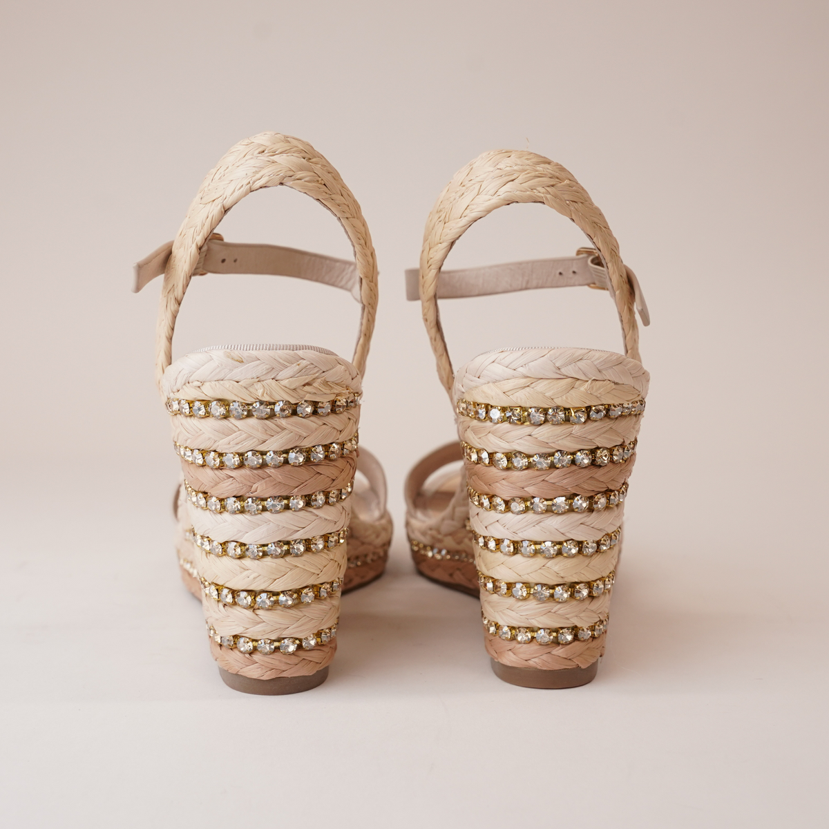 Etroya Almond Leather Espadrille Wedges - TOP END | Shouz