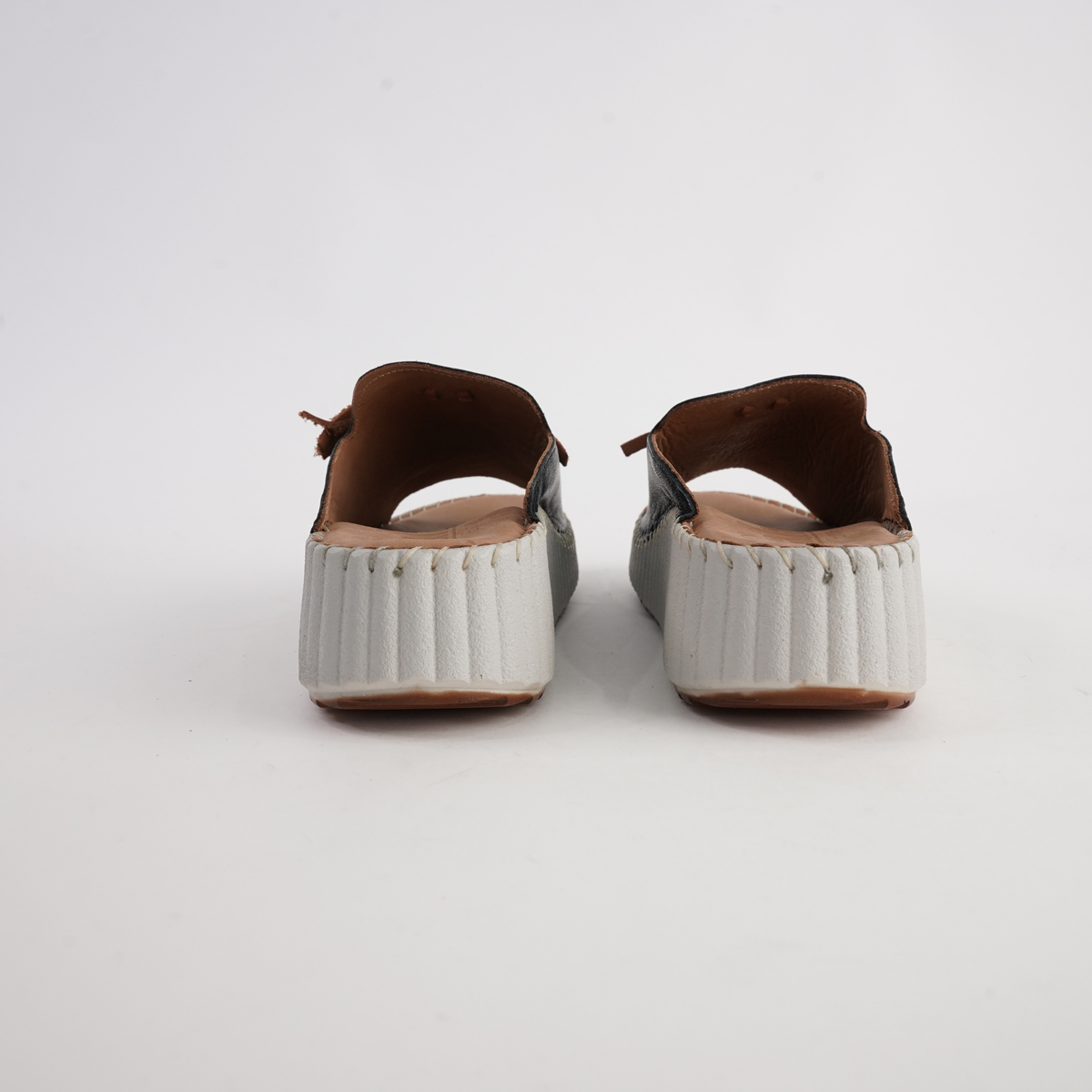 Sonny Black Leather Slides - SALA | Shouz