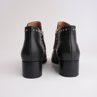 Anthea Black Leather Ankle Boots