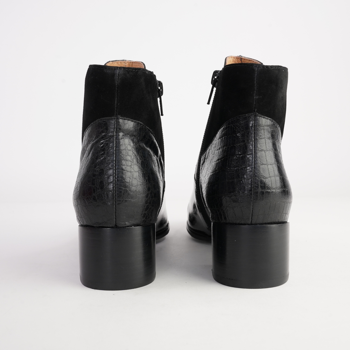 Award Black Mix Leather Ankle Boots - BRESLEY | Shouz