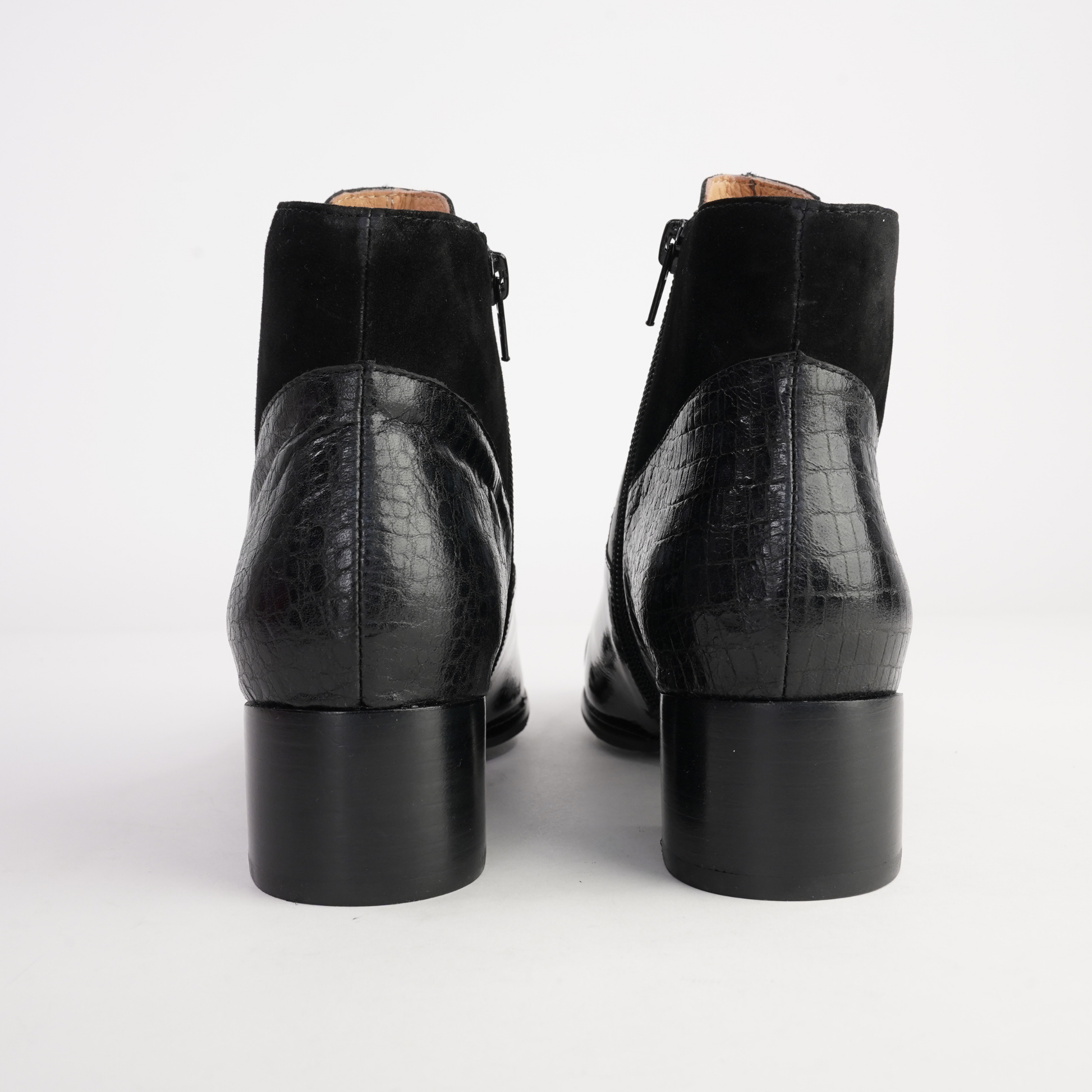 Award Black Mix Leather Ankle Boots - BRESLEY | Shouz