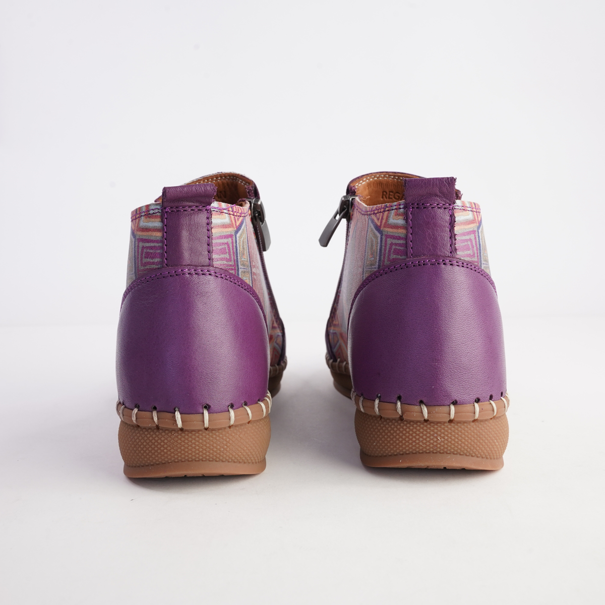 Regan Melanzana Mosaic Leather Ankle Boots - SALA | Shouz