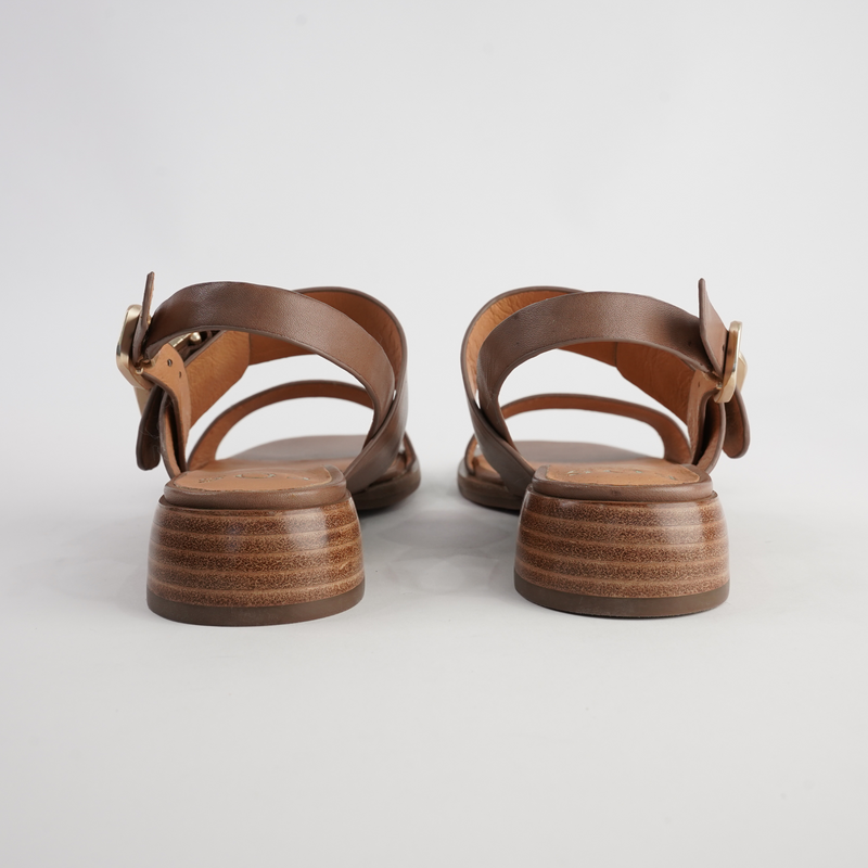 Ikam Pecan Leather Sandals