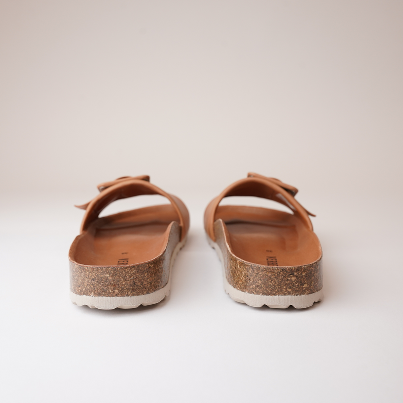 Reiko Ginger Leather Slides