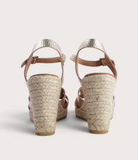 Sophia Doya Champagne Leather Espadrille Wedges