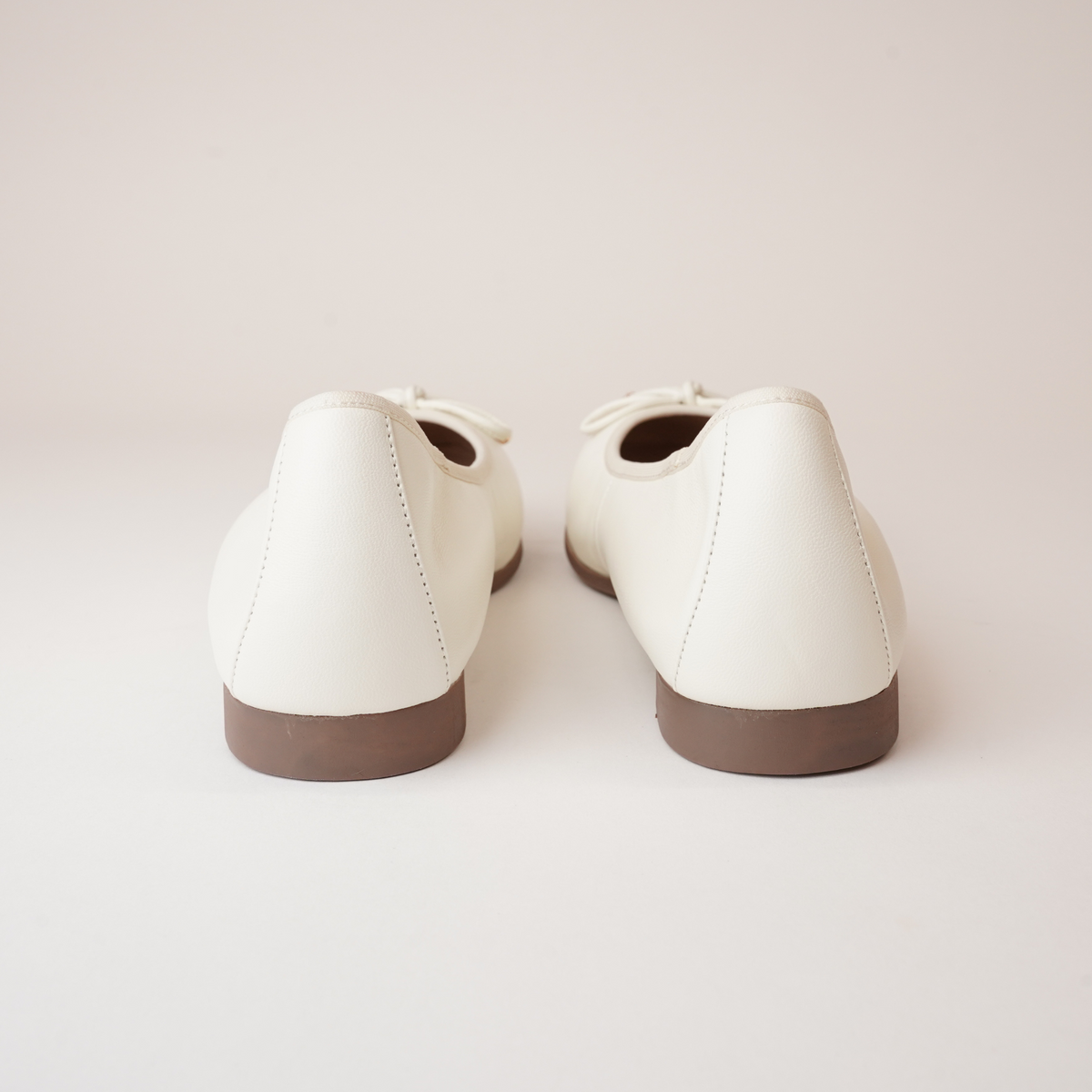 Picture Nude Leather Ballet Flats - WITH GRACE | Shouz