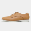 Derby Soft Tan Leather Lace Up Flats