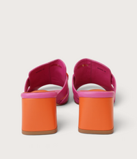 Adder Fuchsia/ Orange Leather Heels