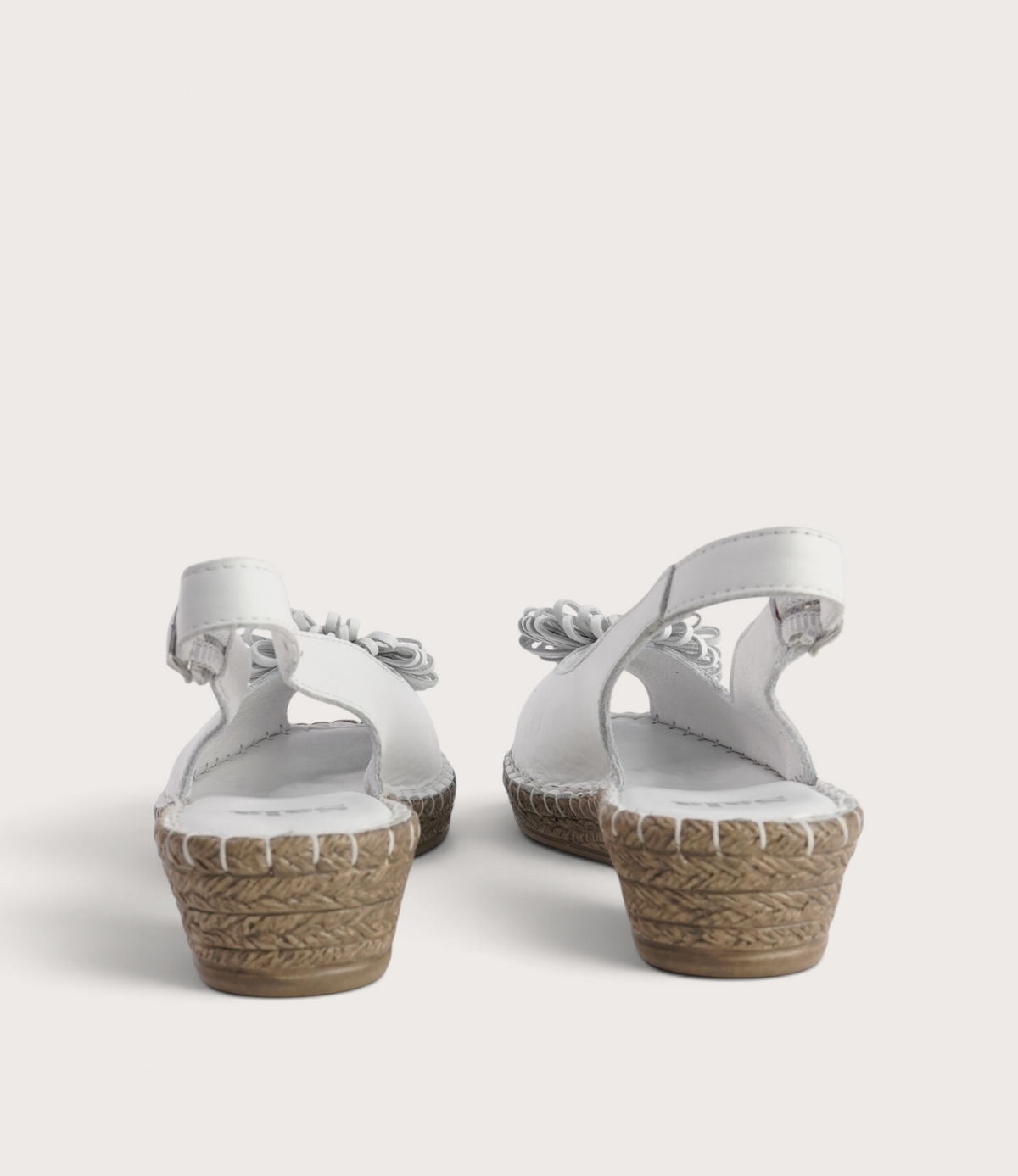 Erica White Leather Espadrille Wedges