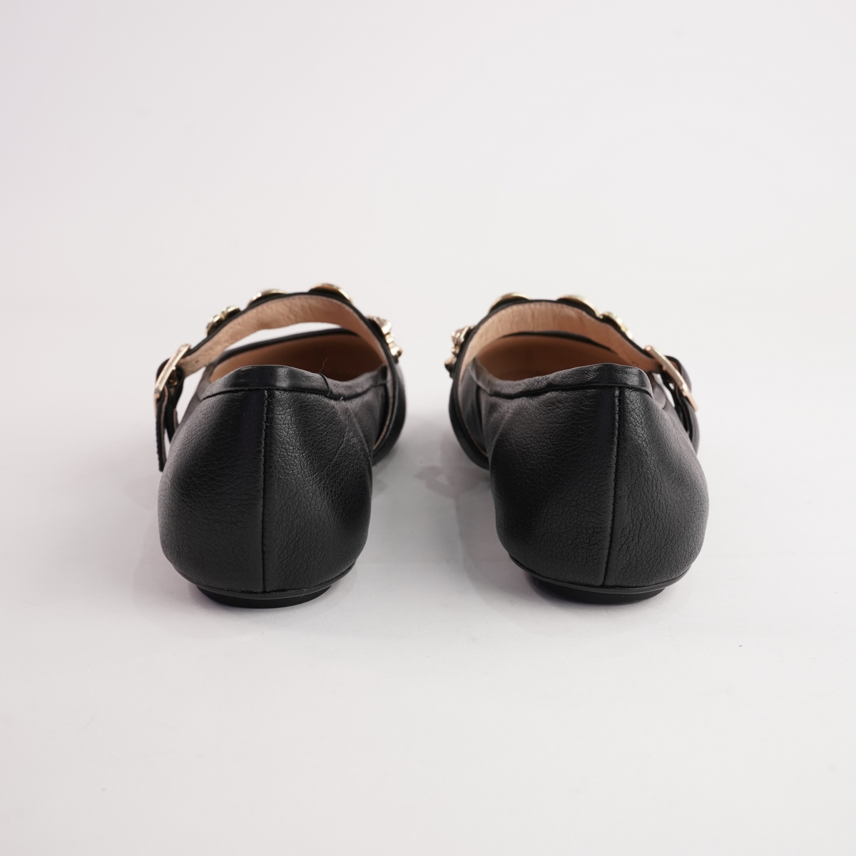 Blairre Black Leather Ballet Flats - TOP END | Shouz