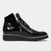Ohmy Black Patent Leather Ankle Boots