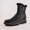 Dlinga Black/Black Fur Leather Boots