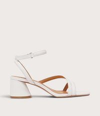 Petricia White Leather Heels