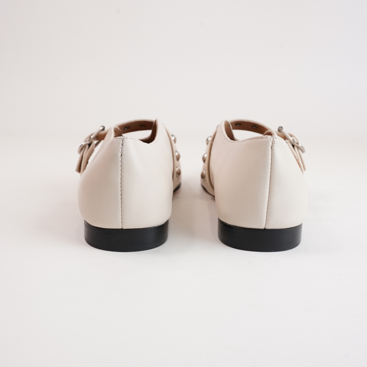 Ultrah Cream Leather Flats - MOLLINI | Shouz