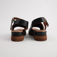 Positano Black Leather Sandals