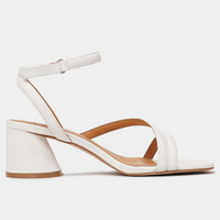 Petricia White Leather Heels