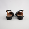 Yeska Black Leather/ Ivory Flats