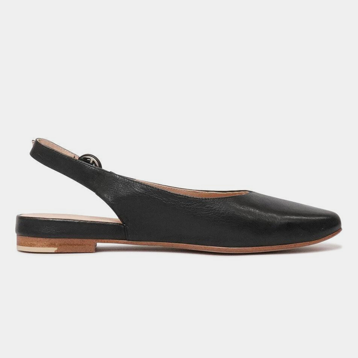 Fairy Black Leather Slingback Flats - TOP END | Shouz