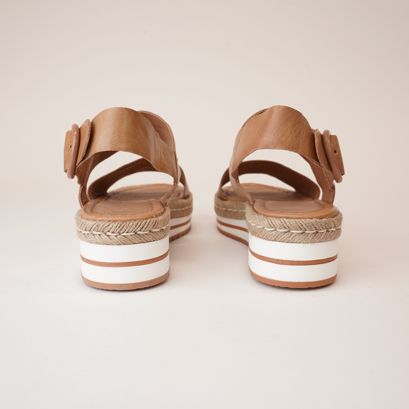 Atha Dark Tan Leather Sandals