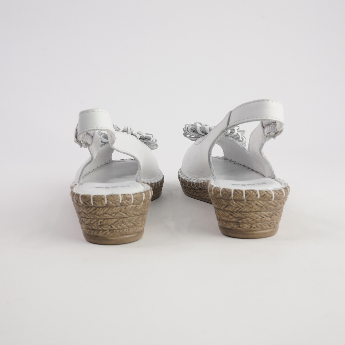 Erica White Leather Espadrille Wedges - SALA | Shouz