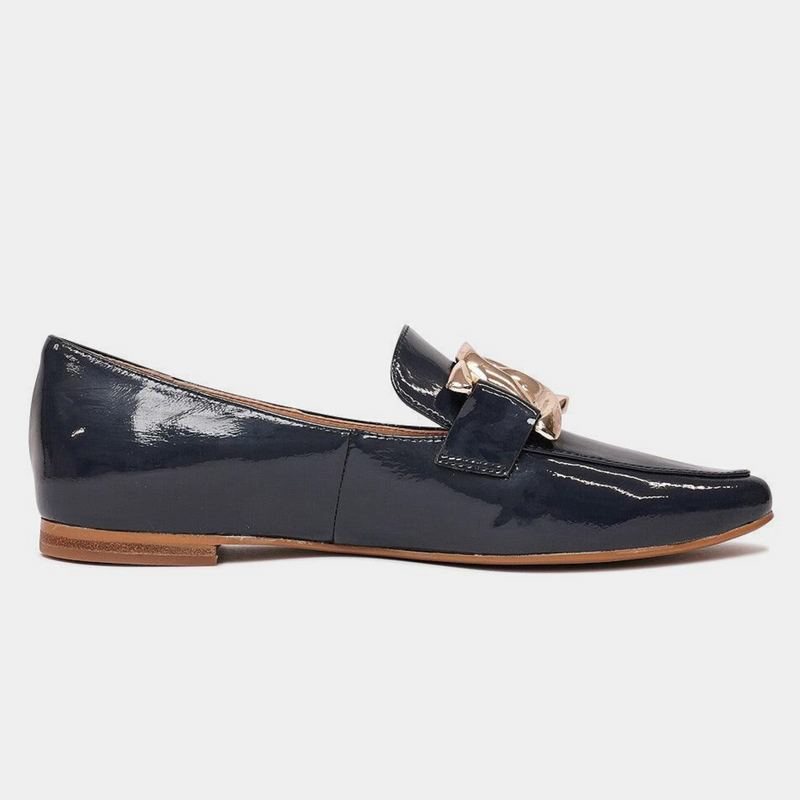 Socoro Navy Patent Leather Loafers