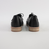 Aksel Black Leather Lace Up Flats