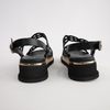 Carola Black Leather Sandals