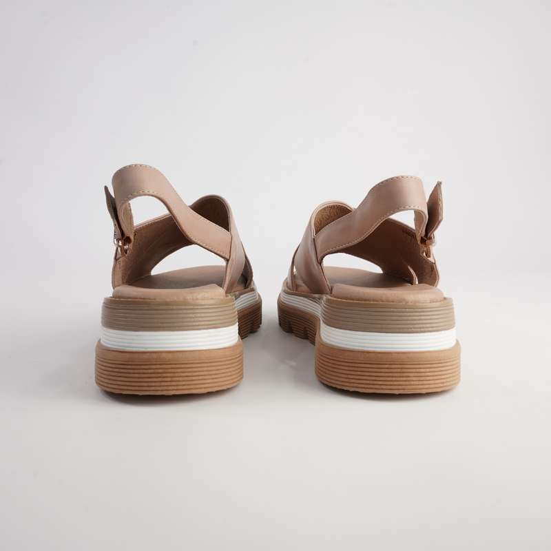 Sasi Cappuccino Leather Sandals