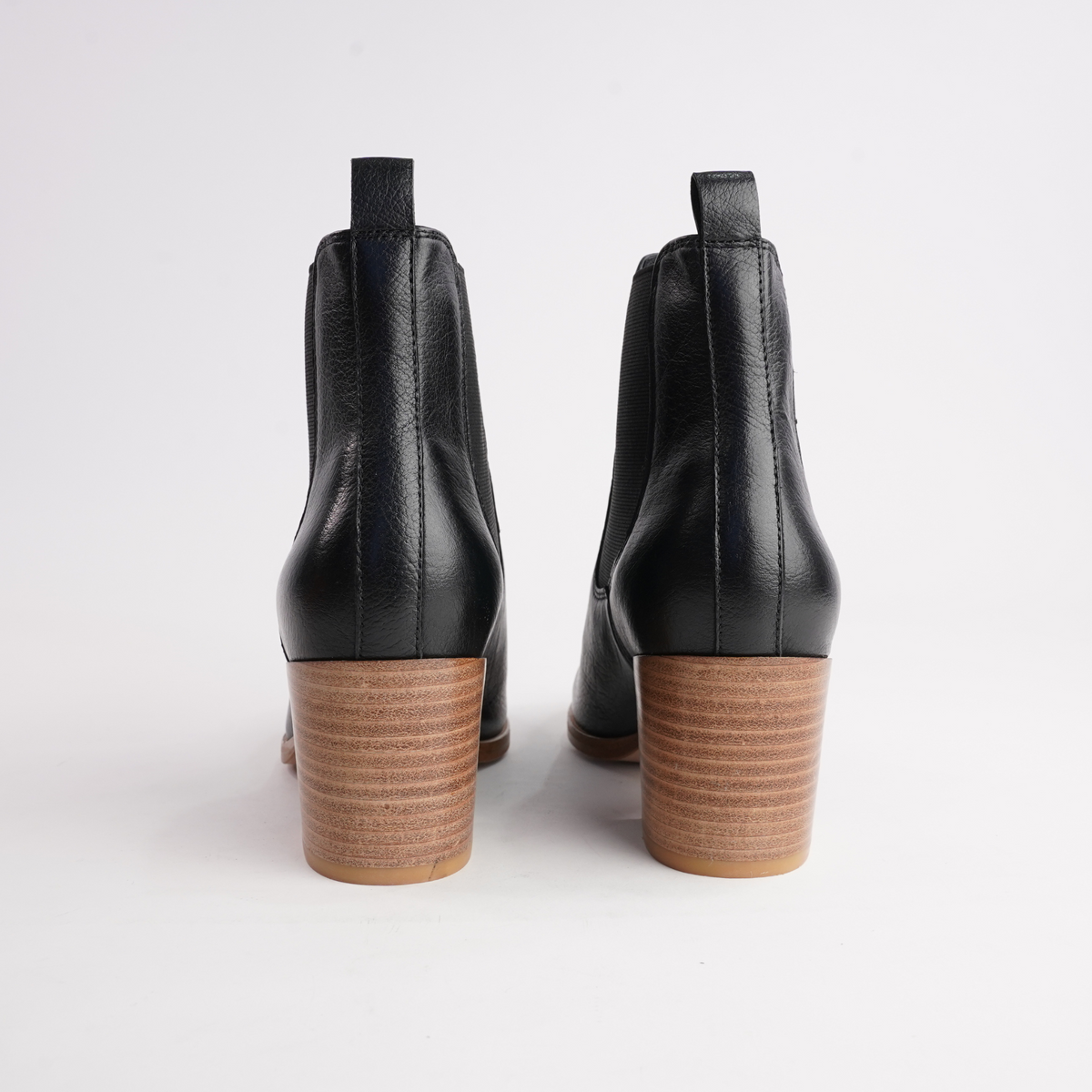 Zubia Black/ Natural Leather Ankle Boots