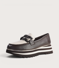 Ealia Choc/ Milk Leather Loafers