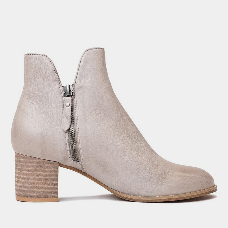 Shiannely Smoke Leather Ankle Boots