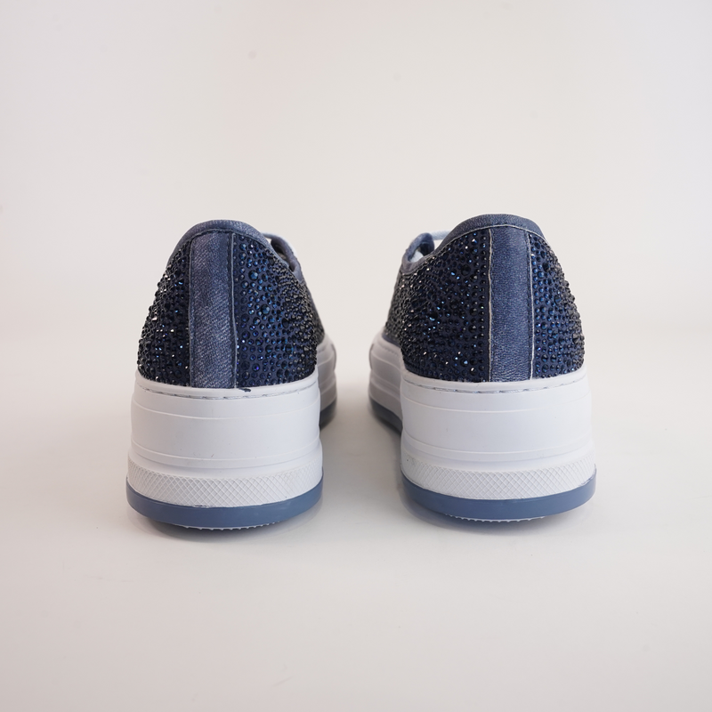 Gillers Blue Distress Denim/ Jewel Sneakers