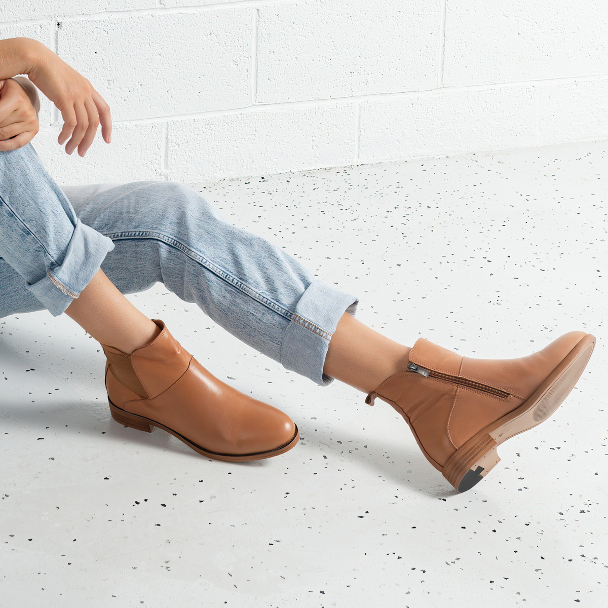 Gamma Coconut Leather Ankle Boots