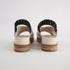 Debacle Cream Mix Leather Sandals