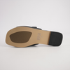Larino Black Leather Slides
