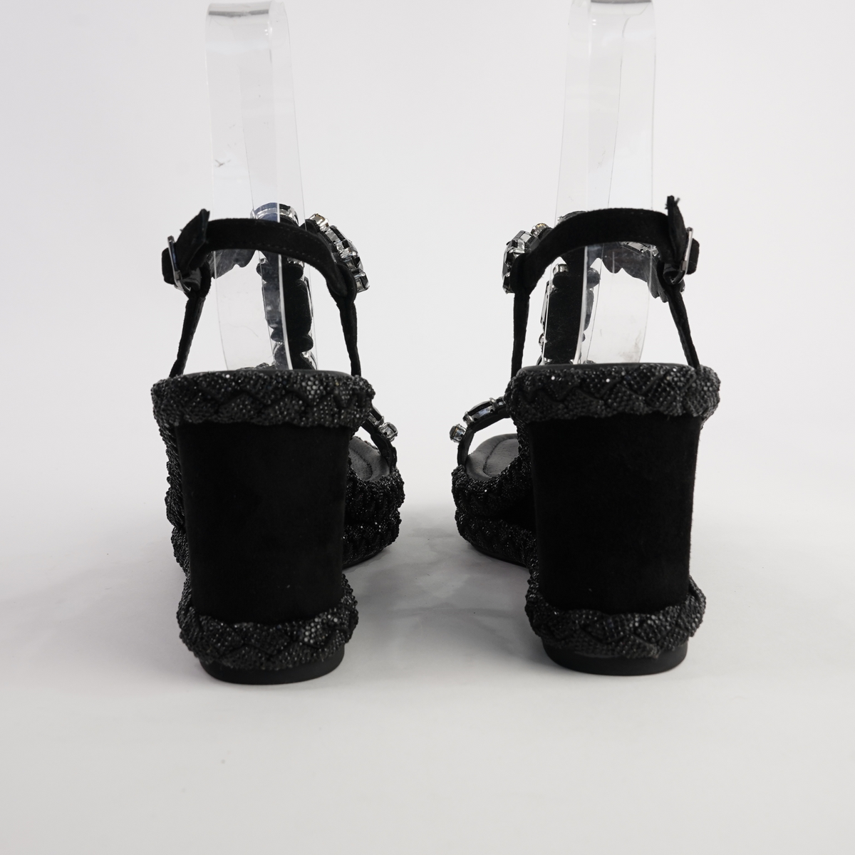 Vontey Black Suede Wedge Sandals - DJANGO AND JULIETTE | Shouz