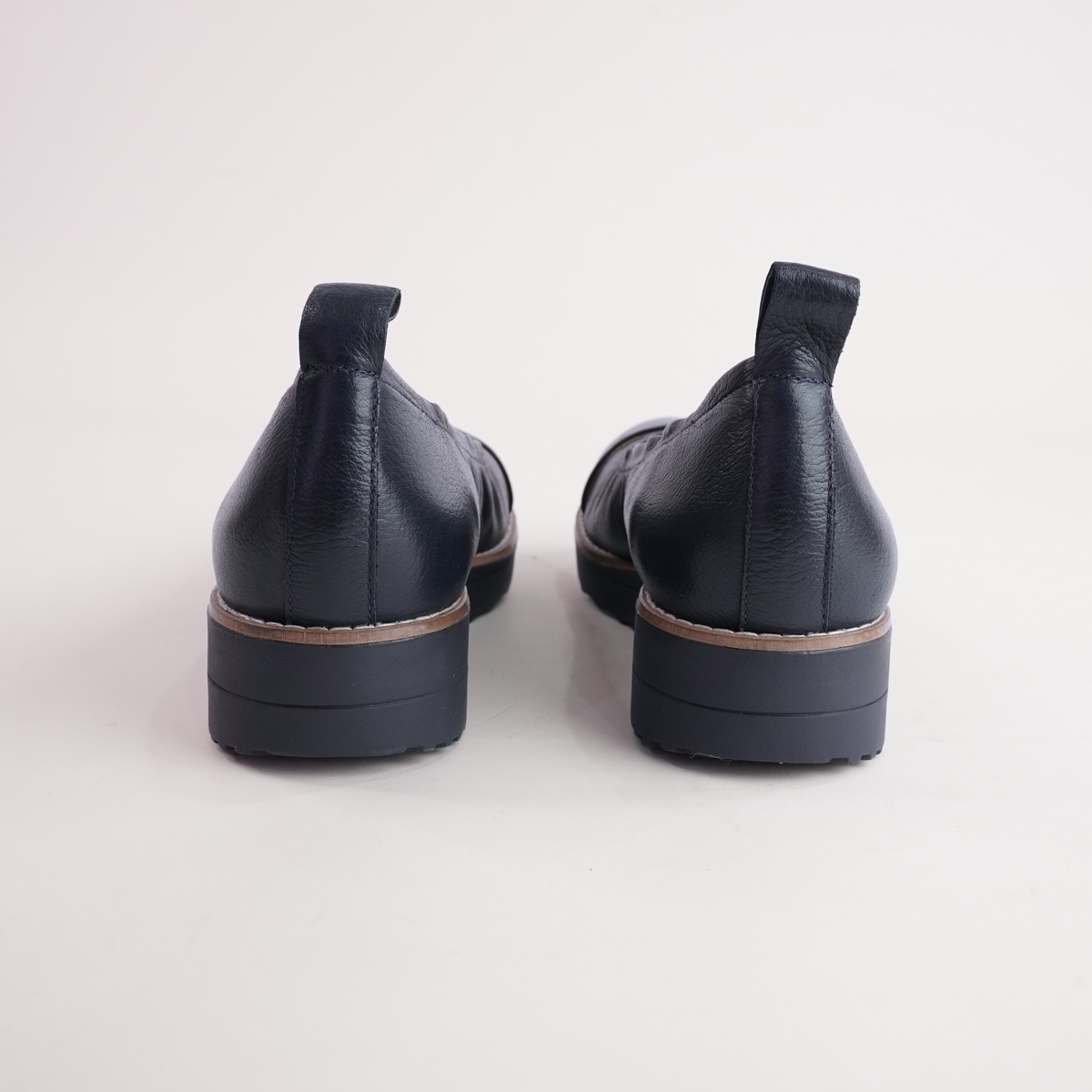 Oxsson Navy/ Navy Sole Leather Flats - TOP END | Shouz