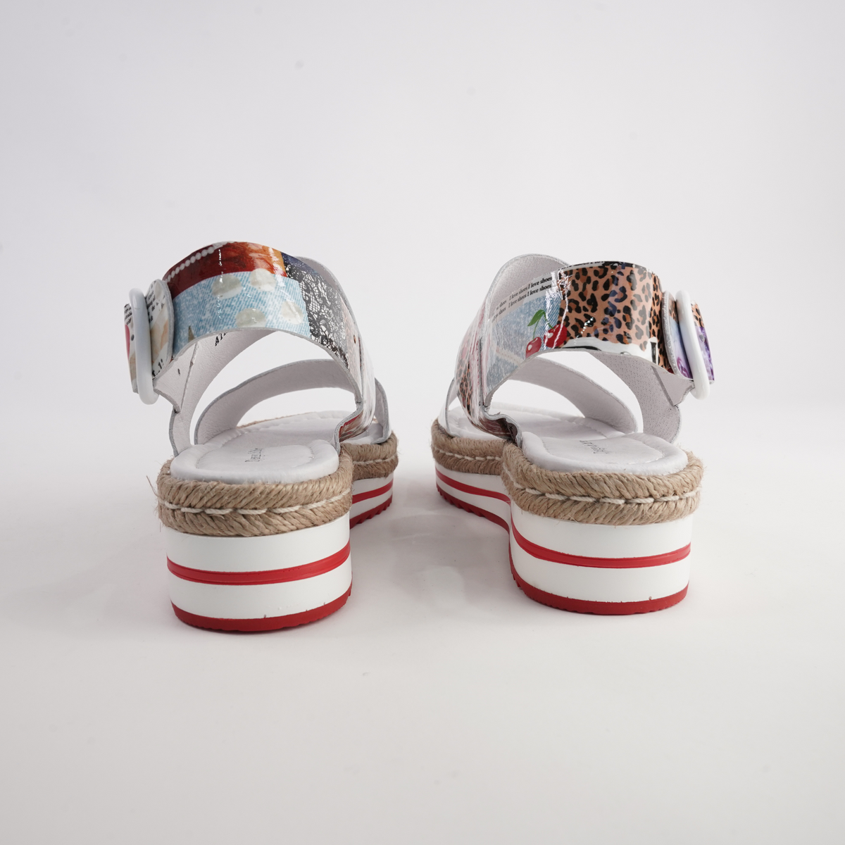 Atha Collage Print Leather Sandals - DJANGO AND JULIETTE | Shouz