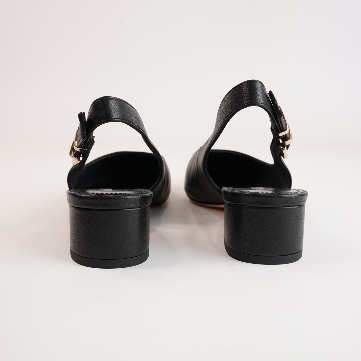 Thetrim Black Leather Heels - MOLLINI | Shouz