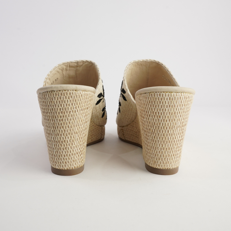 Pixiel Natural/ Black Espadrille Wedges