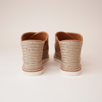 Zelie Brandy Leather Espadrille Wedges